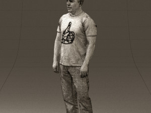 man in golden shirt 0554 Model 3D