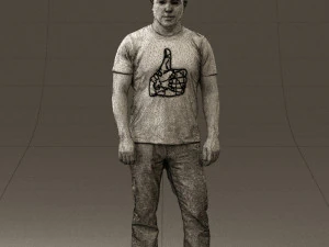 man in golden shirt 0554 3D Model