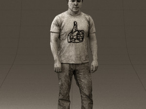 man in golden shirt 0554 3d print ready 3Dプリントモデル