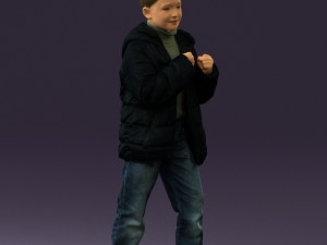 kid in jeans dark blue winter acket 0538 3d print ready 3Dプリントモデル