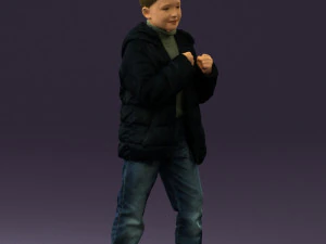 kid in jeans dark blue winter acket 0538 3d print ready 3D Print Model