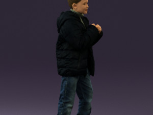 kid in jeans dark blue winter acket 0538 3d print ready 3Dプリントモデル