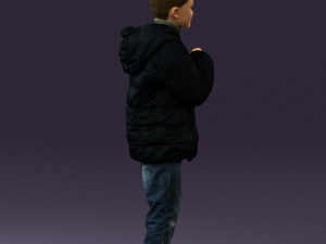 kid in jeans dark blue winter acket 0538 3d print ready 3Dプリントモデル