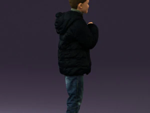 kid in jeans dark blue winter acket 0538 3d print ready 3D Print Model