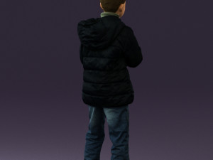 kid in jeans dark blue winter acket 0538 3d print ready 3Dプリントモデル