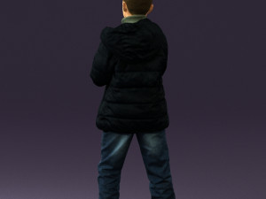 kid in jeans dark blue winter acket 0538 3d print ready 3Dプリントモデル