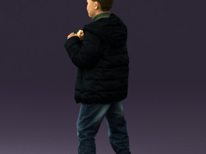 kid in jeans dark blue winter acket 0538 3d print ready 3Dプリントモデル