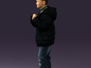 kid in jeans dark blue winter acket 0538 3d print ready 3Dプリントモデル