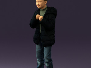 kid in jeans dark blue winter acket 0538 3d print ready 3Dプリントモデル