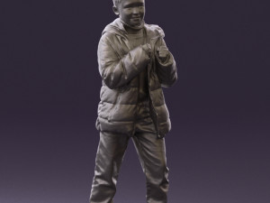 kid in jeans dark blue winter acket 0538 3d print ready 3Dプリントモデル