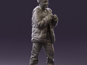 kid in jeans dark blue winter acket 0538 3d print ready 3Dプリントモデル