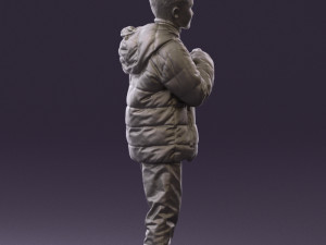 kid in jeans dark blue winter acket 0538 3d print ready 3Dプリントモデル