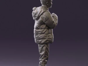 kid in jeans dark blue winter acket 0538 3d print ready 3D Print Model