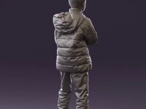 kid in jeans dark blue winter acket 0538 3d print ready 3D Print Model