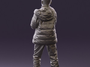 kid in jeans dark blue winter acket 0538 3d print ready 3Dプリントモデル