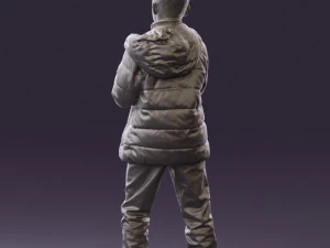 kid in jeans dark blue winter acket 0538 3d print ready 3D Print Model