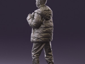kid in jeans dark blue winter acket 0538 3d print ready 3Dプリントモデル