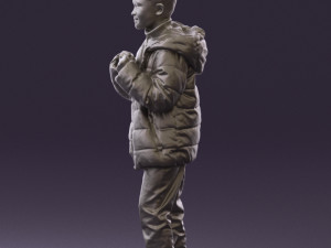 kid in jeans dark blue winter acket 0538 3d print ready 3Dプリントモデル