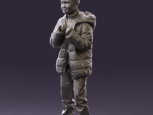 kid in jeans dark blue winter acket 0538 3d print ready 3Dプリントモデル