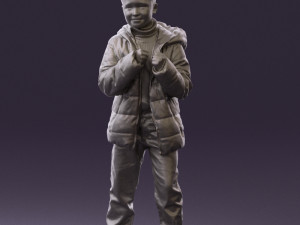 kid in jeans dark blue winter acket 0538 3d print ready 3Dプリントモデル