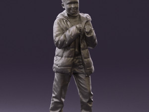 kid in jeans dark blue winter acket 0538 3d print ready 3Dプリントモデル