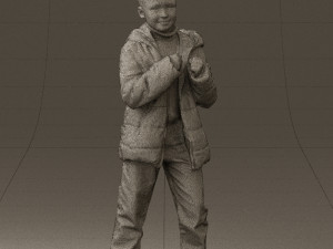 kid in jeans dark blue winter acket 0538 3d print ready 3Dプリントモデル