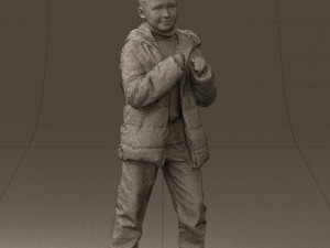 kid in jeans dark blue winter acket 0538 3d print ready 3Dプリントモデル