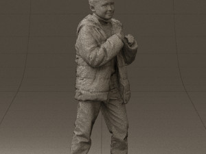 kid in jeans dark blue winter acket 0538 3d print ready 3Dプリントモデル