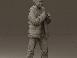 kid in jeans dark blue winter acket 0538 3d print ready 3D Print Model
