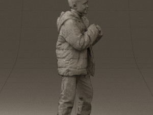 kid in jeans dark blue winter acket 0538 3d print ready 3Dプリントモデル