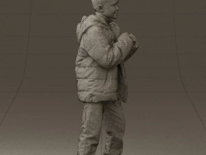 kid in jeans dark blue winter acket 0538 3d print ready 3D Print Model