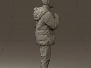 kid in jeans dark blue winter acket 0538 3d print ready 3D Print Model