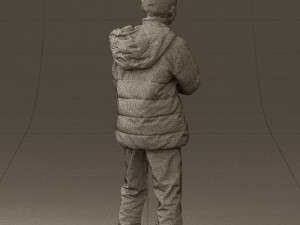 kid in jeans dark blue winter acket 0538 3d print ready 3Dプリントモデル