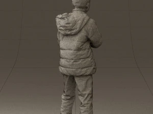kid in jeans dark blue winter acket 0538 3d print ready 3D Print Model