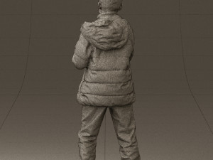 kid in jeans dark blue winter acket 0538 3d print ready 3Dプリントモデル