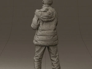 kid in jeans dark blue winter acket 0538 3d print ready 3D Print Model