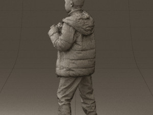 kid in jeans dark blue winter acket 0538 3d print ready 3Dプリントモデル