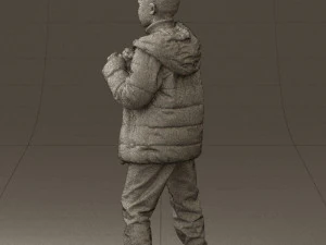 kid in jeans dark blue winter acket 0538 3d print ready 3D Print Model