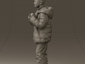 kid in jeans dark blue winter acket 0538 3d print ready 3Dプリントモデル