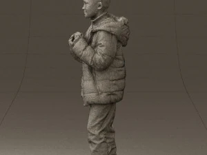 kid in jeans dark blue winter acket 0538 3d print ready 3D Print Model