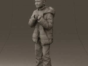 kid in jeans dark blue winter acket 0538 3d print ready 3Dプリントモデル