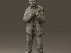 kid in jeans dark blue winter acket 0538 3d print ready 3Dプリントモデル