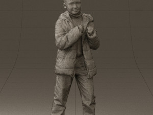 kid in jeans dark blue winter acket 0538 3d print ready 3Dプリントモデル