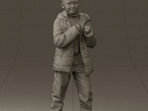 kid in jeans dark blue winter acket 0538 3d print ready 3D Print Model