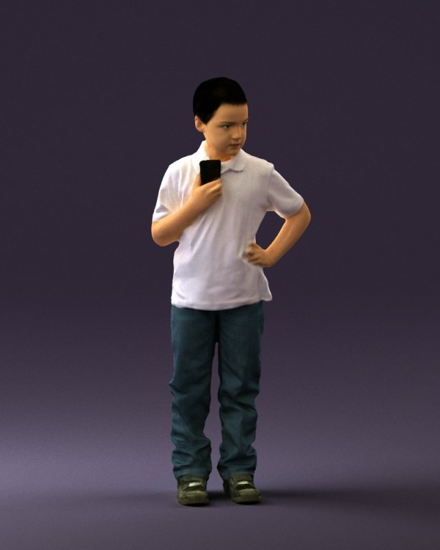 kid in jeans white shirt 0537 3D मॉडल .c4d .max .obj .3ds .fbx .stl .blend 