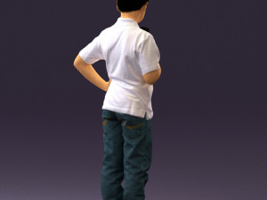 kid in jeans white shirt 0537 3D मॉडल