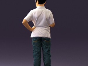 kid in jeans white shirt 0537 3D मॉडल