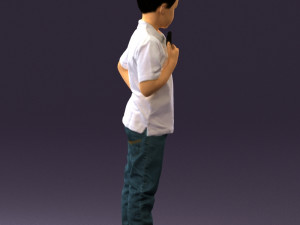kid in jeans white shirt 0537 3d print ready Modello di stampa 3D