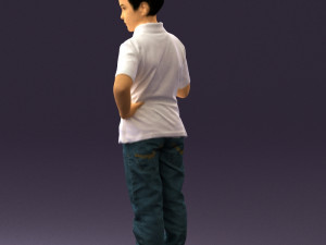 kid in jeans white shirt 0537 3d print ready Modello di stampa 3D