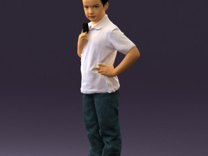 kid in jeans white shirt 0537 3d print ready Modello di stampa 3D